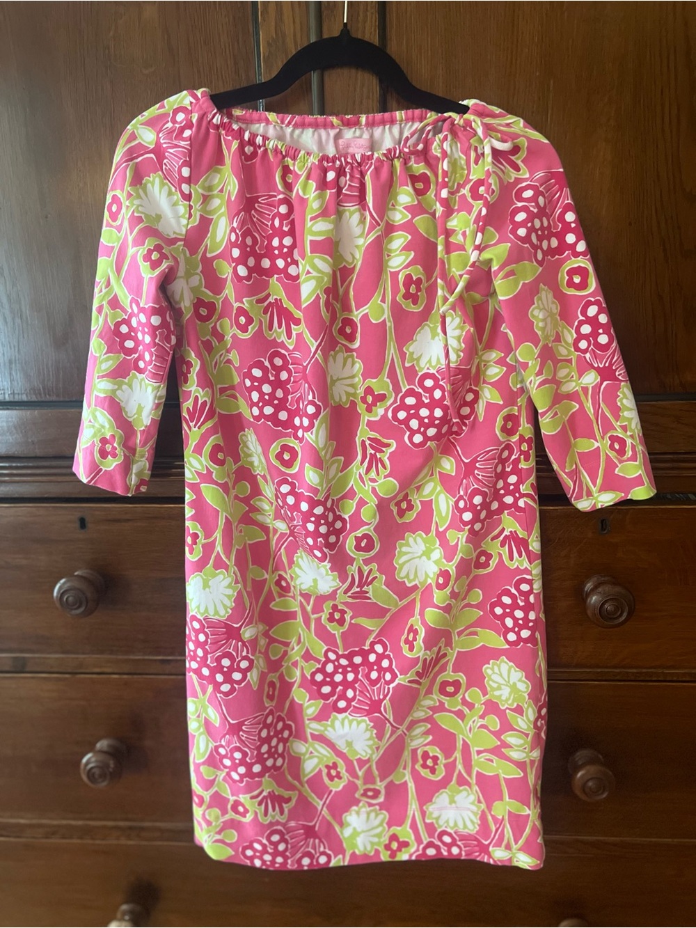 Lilly Pulitzer Pink Floral Elastic Waist Sundress